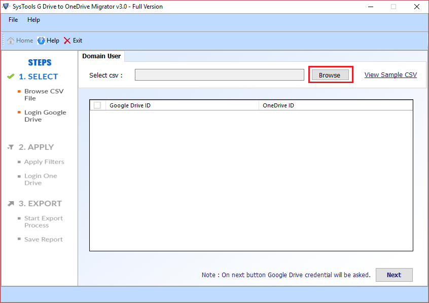 Browse CSV