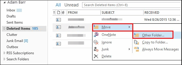 move contacts to other folder