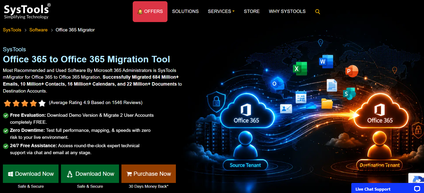 SysTools Office 365 to Office 365 Migration Tool