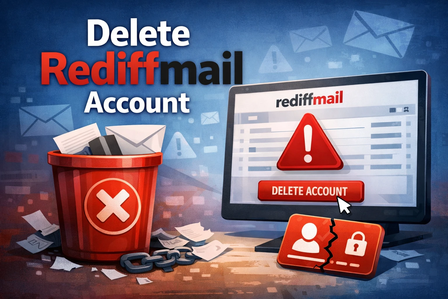 delete rediffmail account